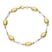 Pulsera italiana bolas discoteca oro 18ktes bicolor