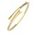 Pulsera rigida oro 18 Ktes adorno cruzado con circonitas