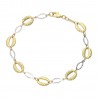 Pulsera italiana oro 18 ktes bicolor óvalos 
