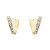 Pendientes señora oro 18 Ktes bicolor triple banda con circonitas