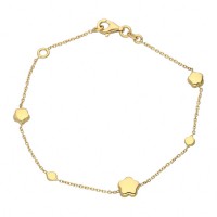 Pulsera italiana flor oro amarillo 18 Ktes 