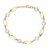 Pulsera italiana oro 18 ktes bicolor triángulos y hojas