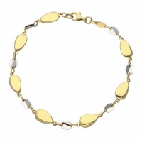 Pulsera italiana oro 18 ktes bicolor chapitas y pipas