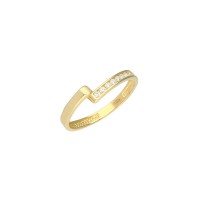 Sortija oro amarillo 18Ktes con circonitas engastadas