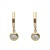 Pendientes articulados oro amarillo 18Ktes con chatón y circonita