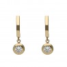 Pendientes articulados oro amarillo 18Ktes con chatón y circonita