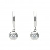 Pendientes articulados oro blanco 18Ktes con chatón y circonita