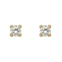 Pendientes cuadrados 5mm oro amarillo 18Ktes y circonita