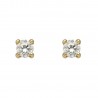 Pendientes cuadrados 5mm oro amarillo 18Ktes y circonita
