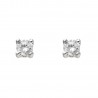 Pendientes cuadrados 5mm oro blanco 18Ktes y circonita
