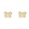 Pendientes oro amarillo 18K mariposa multipiedra