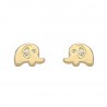 Pendientes elefante oro 18k con circonitas