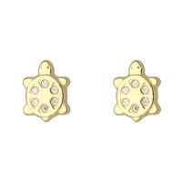 Pendientes tortuga oro 18k con circonitas