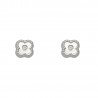 Pendientes trebol oro blanco 18K con circonita