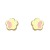 Pendientes oro amarillo 18K flor con esmalte rosa