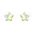Pendientes oro amarillo 18K estrella con esmalte azul