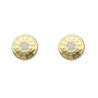 Pendientes oro amarillo 18K redondos con circonitas