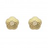 Pendientes oro amarillo 18K flor con circonitas