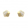 Pendientes flor oro 18K con circonitas