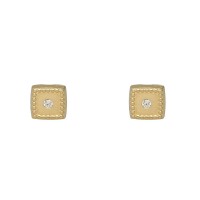 Pendientes cuadrado oro 18K con circonita