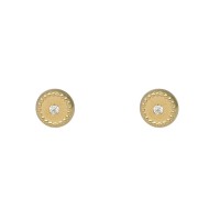 Pendientes redondos oro 18K con circonita