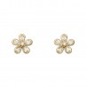 Pendientes flor con circonitas oro 18Ktes