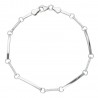 Pulsera oro blanco 18K articulada con circonitas