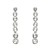Pendientes riviere plata rodiada 1ª Ley con Swarovski blanco