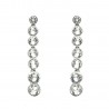 Pendientes riviere plata rodiada 1ª Ley con Swarovski blanco