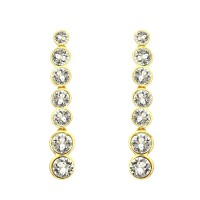 Pendientes riviere plata chapada 1ª Ley con Swarovski blanco