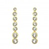 Pendientes riviere plata chapada 1ª Ley con Swarovski blanco