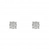 Pendientes oro blanco 18K en 4mm con circonitas en pavé