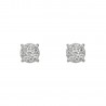 Pendientes oro blanco 18K en 5mm con circonitas en pavé