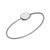 Pulsera rígida plata rodiada 1ªLey con adorno redondo