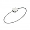 Pulsera rígida plata rodiada 1ªLey con adorno redondo