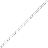 Pulsera semirigida plata 1ªLey eslabón cuadrado y rombo