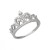Anillo corona plata rodiada 1ªLey con circonitas