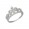 Anillo corona plata rodiada 1ªLey con circonitas