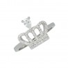 Anillo corona con circonitas plata rodiada 1ªLey 