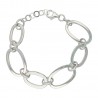 Pulsera plata rodiada de ley eslabones alternos ovalados