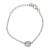 Pulsera rolo plata rodiada de ley con adorno bola