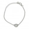 Pulsera rolo plata rodiada de ley con adorno bola