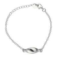 Pulsera rolo plata rodiada de ley con adorno barrilete