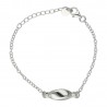 Pulsera rolo plata rodiada de ley con adorno barrilete