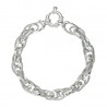 Pulsera plata de Ley anillas reliadas talladas