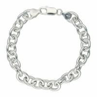 Pulsera eslabones tipo roló plata de Ley