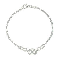 Pulsera plata de Ley con eslabón calabrote 