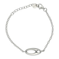 Pulsera plata rodiada 1ªLey con adorno de calabrote