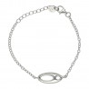 Pulsera plata rodiada 1ªLey con adorno de calabrote