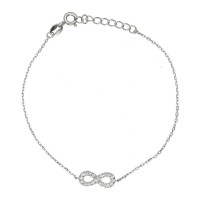 Pulsera infinito con circonitas plata rodiada 1ªLey